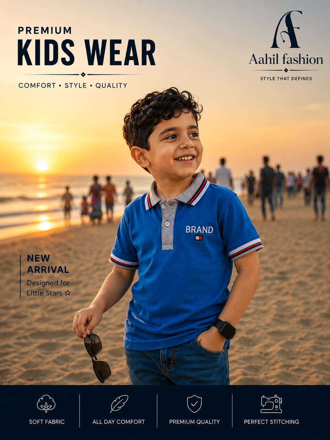 Kids Blue Polo Tshirt