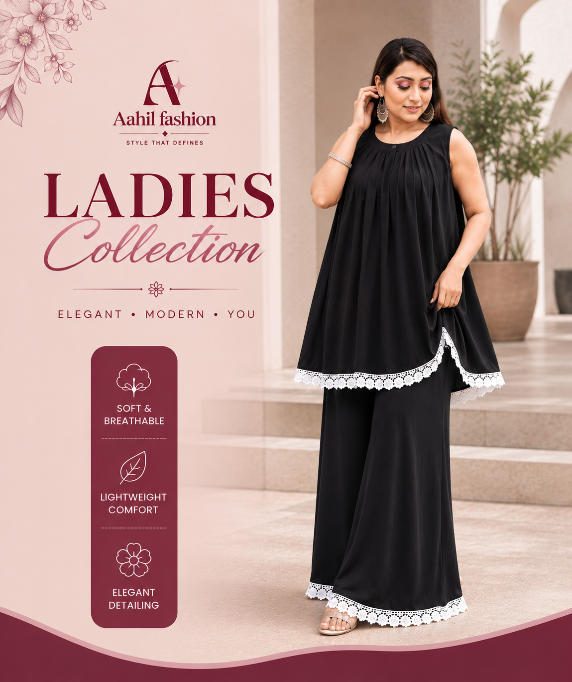 Aahil Fashion Grace Set- Black
