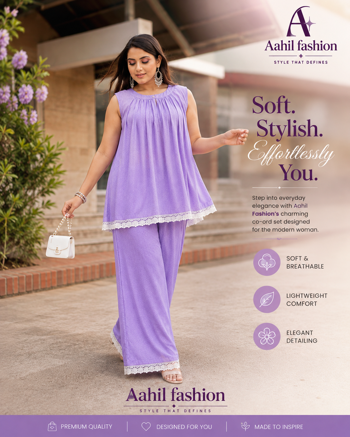 Aahil Fashion Grace Set- Lavender